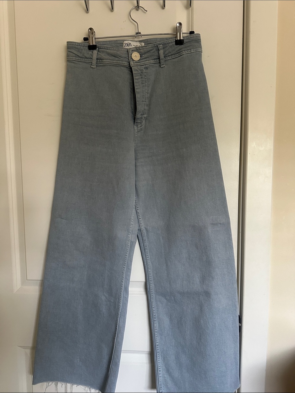 Zara Pale Blue Wide-Leg Denim Jeans
